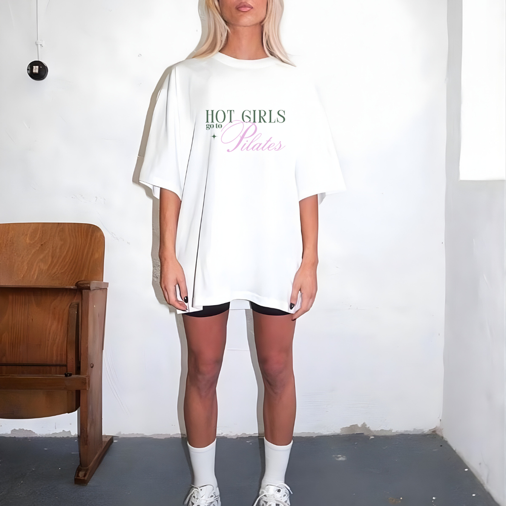 Hot Girls go to Pilates -Oversized Boxy Tee