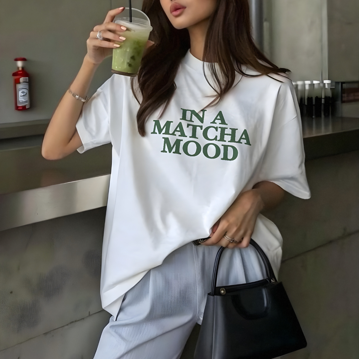 In a Matcha Mood-Oversized Boxy Tee